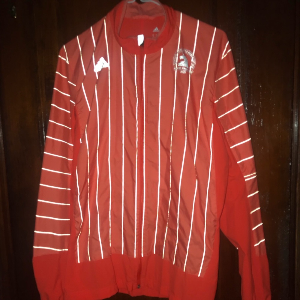 Adidas Boston Marathon Orange Zip jacket